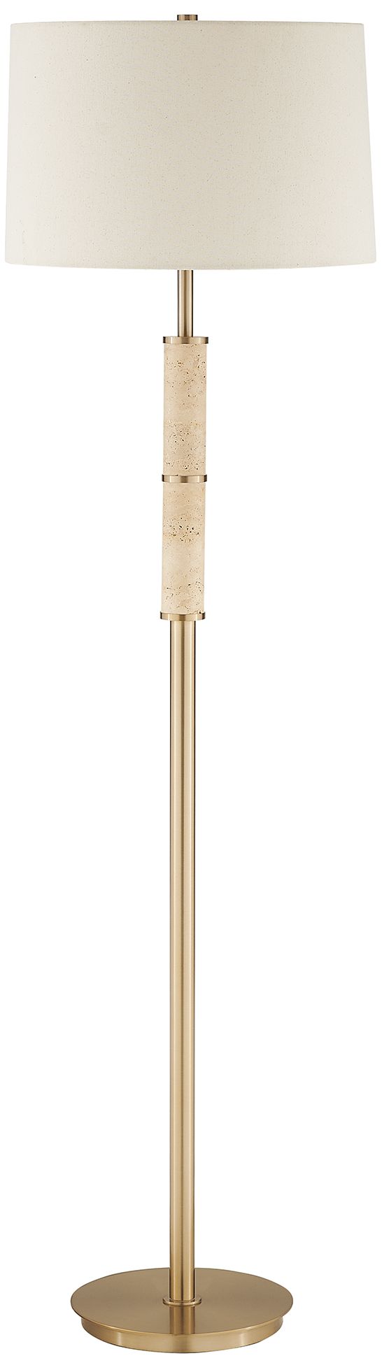 Image 4 Uttermost Verlaine 63 1/2" Antique Brass with Travertine Floor Lamp more views