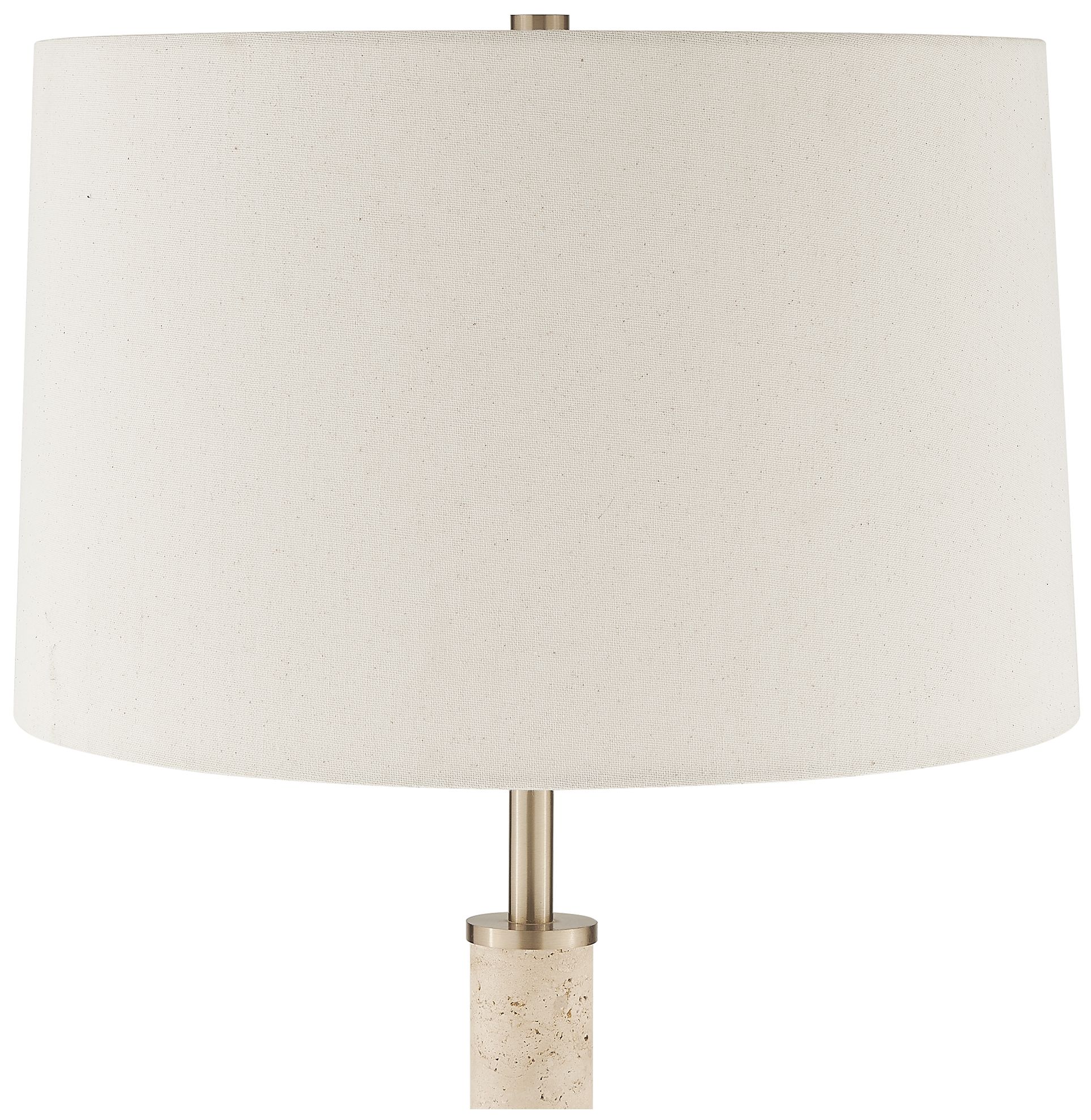Image 6 Uttermost Verlaine 63 1/2" Antique Brass with Travertine Floor Lamp more views