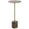 Uttermost Verlin 21 3/4" H x 10" W Brass Metal and Brown Marble Drink Table