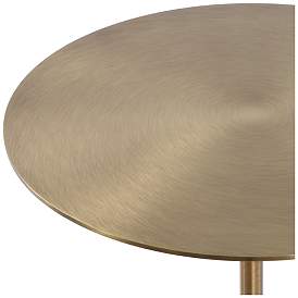 Image4 of Uttermost Verlin 21 3/4" H x 10" W Brass Metal and Brown Marble Drink Table more views