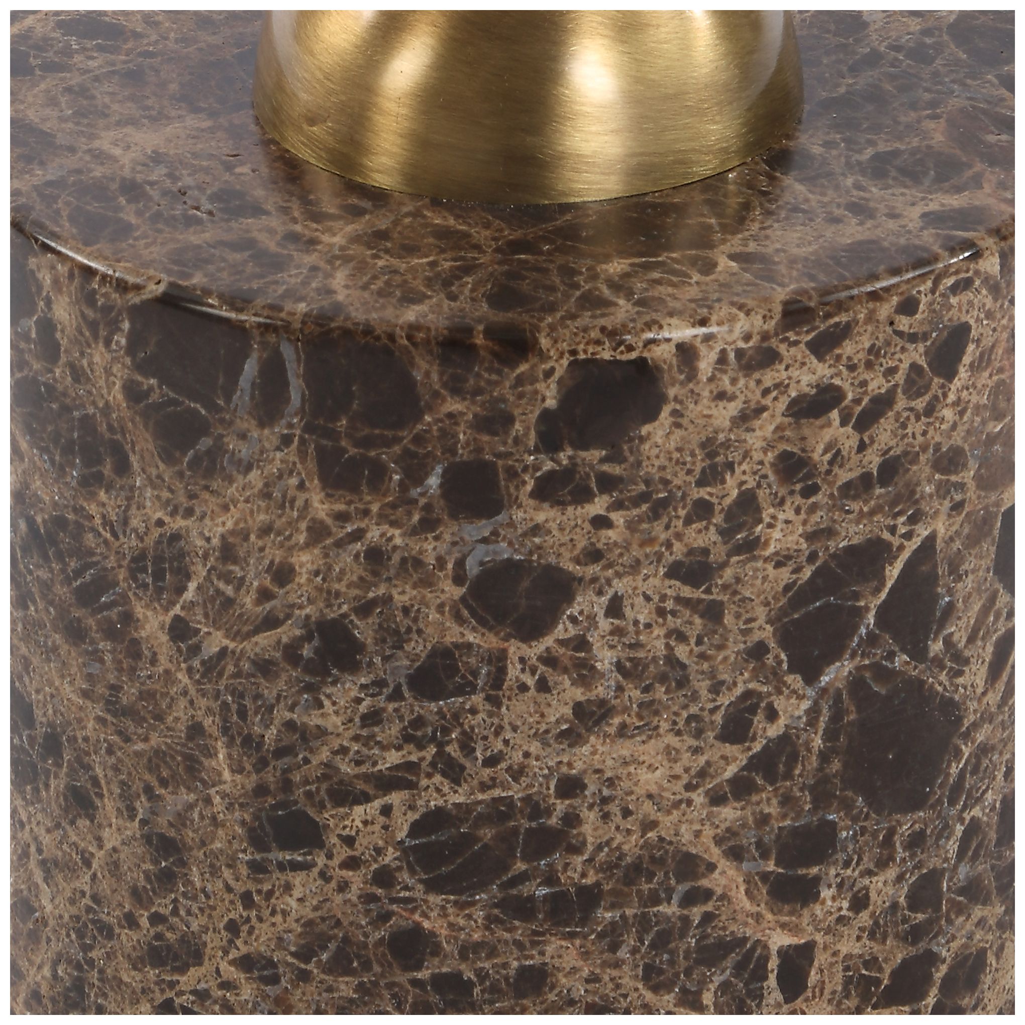 Image 5 Uttermost Verlin 21 3/4" H x 10" W Brass Metal and Brown Marble Drink Table more views