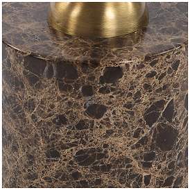 Image5 of Uttermost Verlin 21 3/4" H x 10" W Brass Metal and Brown Marble Drink Table more views