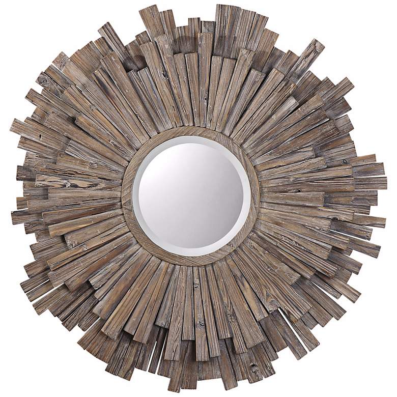 Uttermost Vermundo Circular 43&quot; Wide Wood Wall Mirror