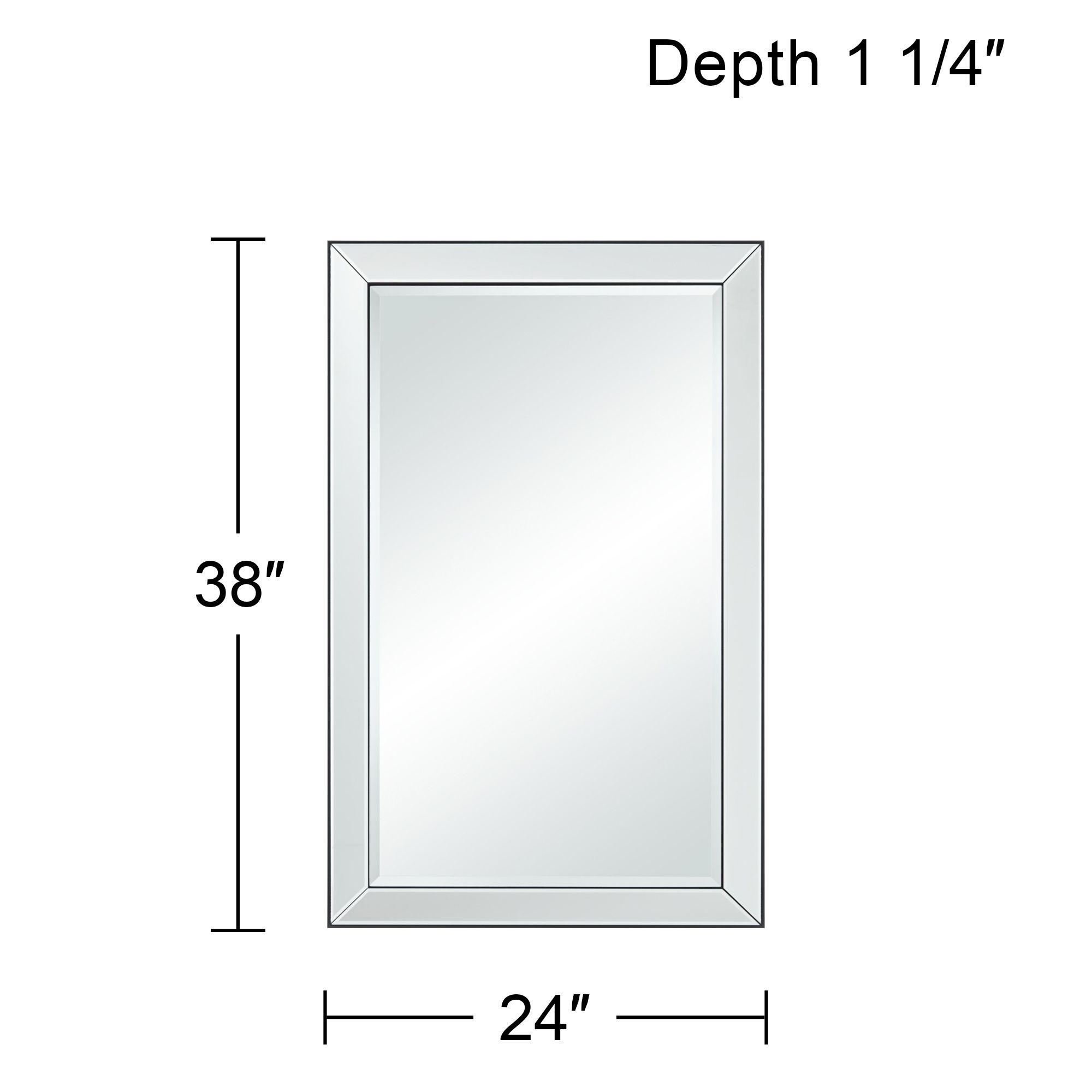 Uttermost Verne Black Edging 24" x 38" Rectangle Wall Mirror in scene