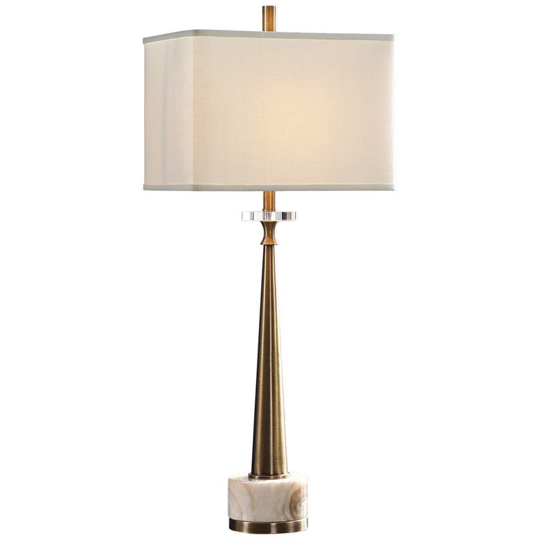 Image 1 Uttermost Verner 34" Plated Antiqued Brass Buffet Table Lamp