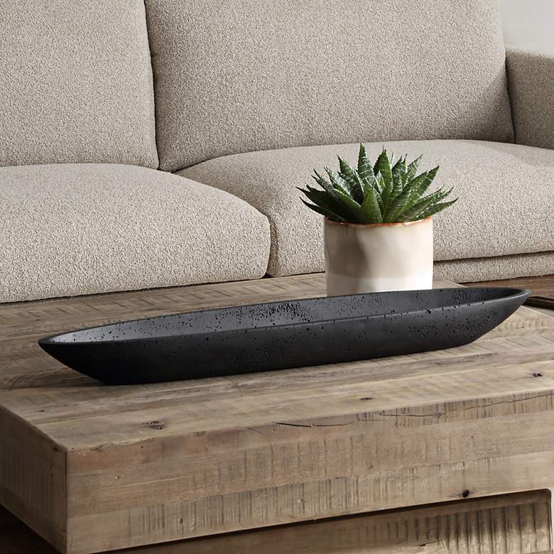 Image 2 Uttermost Vessel Black Stone Decorative Bowl