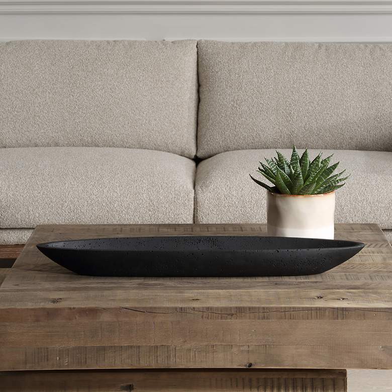 Image 4 Uttermost Vessel Black Stone Decorative Bowl more views