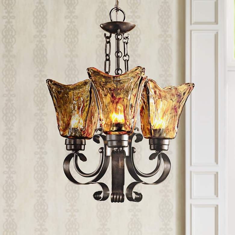 Image 2 Uttermost Vetraio Collection 16 inch Wide Art Glass Mini Chandelier