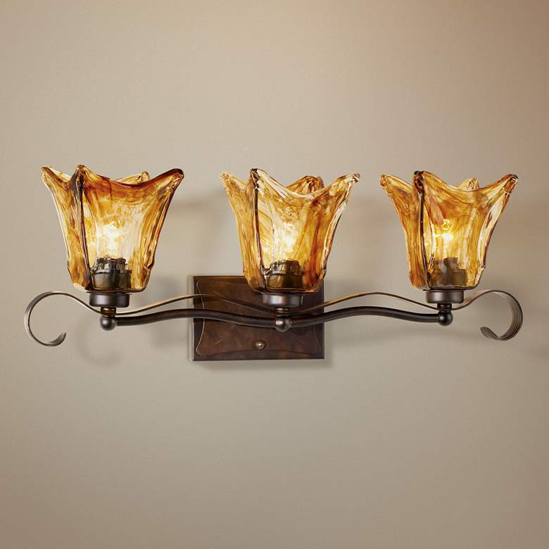 Image 1 Uttermost Vetraio Collection 26 inch Wide Toffee Glass Bathroom Light