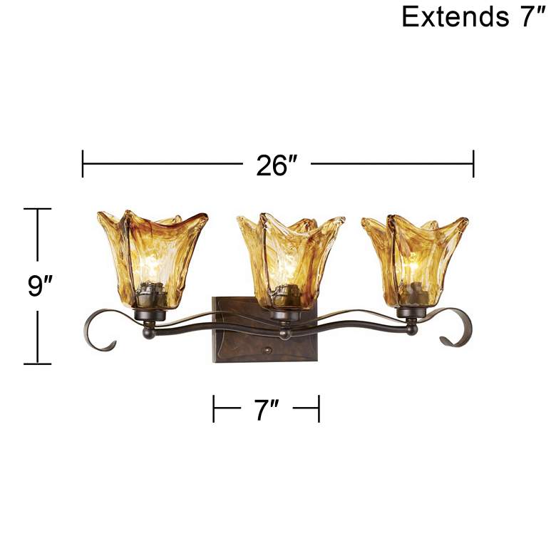 Image 4 Uttermost Vetraio Collection 26 inch Wide Toffee Glass Bathroom Light more views