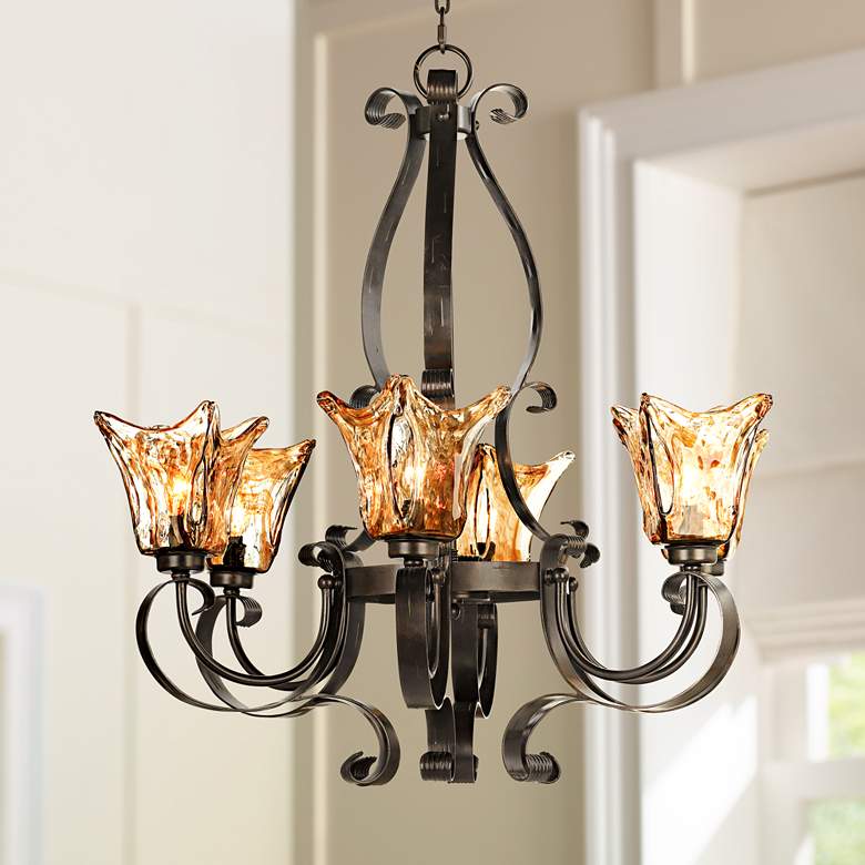 Image 1 Uttermost Vetraio Collection 29 inch Wide 6-Light Traditional Chandelier