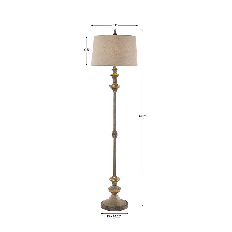 Image 7 Uttermost Vetralla 66.5 inch High Silver and Bronze Traditional Floor Lamp more views