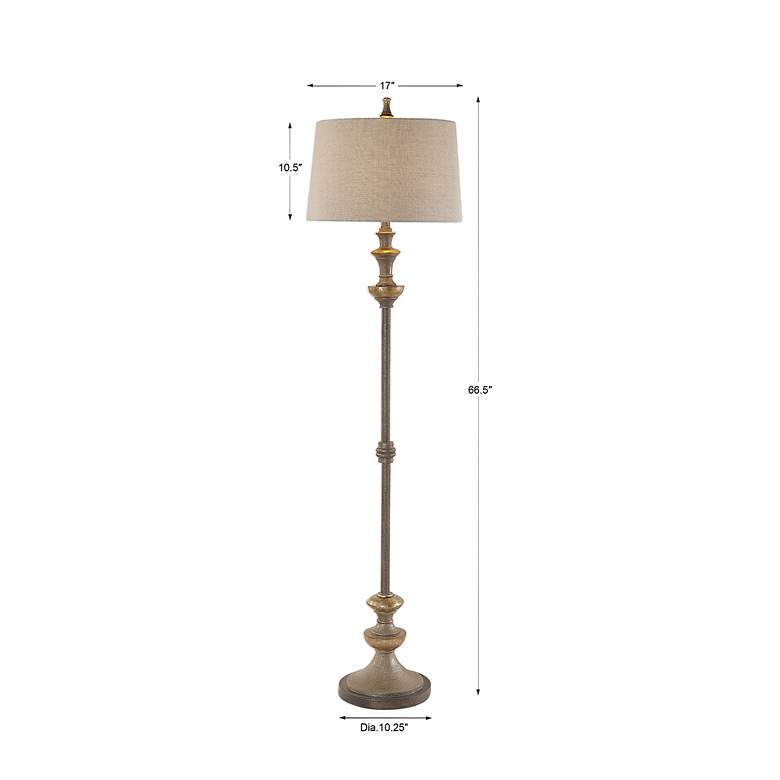 Image 6 Uttermost Vetralla 66 1/2" Silver and Bronze Traditional Floor Lamp more views