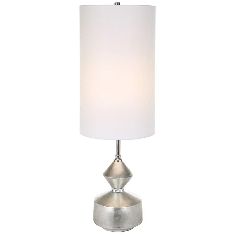 Image 2 Uttermost Vial 32 1/2" Silver Leaf Geometric Buffet Table Lamp
