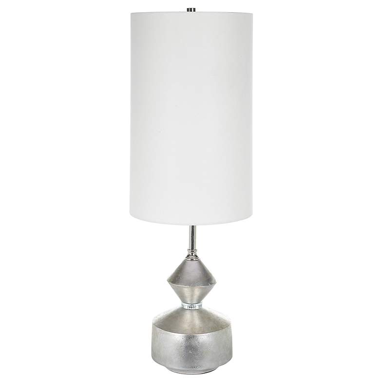 Image 4 Uttermost Vial 32 1/2" Silver Leaf Geometric Buffet Table Lamp more views