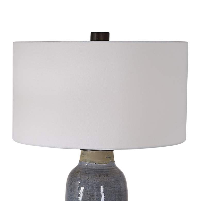 Image 4 Uttermost Vicente 33 1/2 inch Glazed Slate Blue Ceramic Table Lamp more views