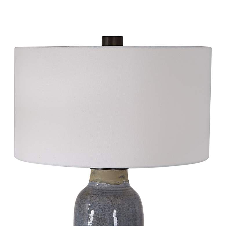 Image 4 Uttermost Vicente 33 1/2" Glazed Slate Blue Ceramic Table Lamp more views