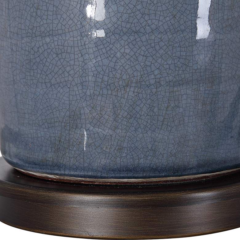 Image 5 Uttermost Vicente 33 1/2" Glazed Slate Blue Ceramic Table Lamp more views