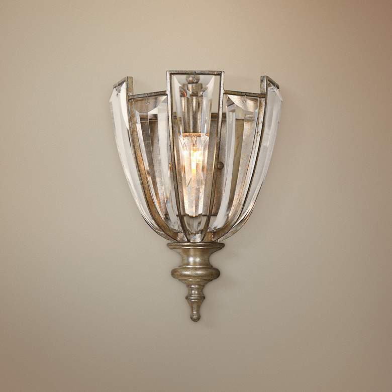 Image 1 Uttermost Vicentina 12 3/4 inch High Silver Wall Sconce