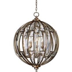 Uttermost Vicentina 22&quot; Wide Silver Champagne Leaf Pendant