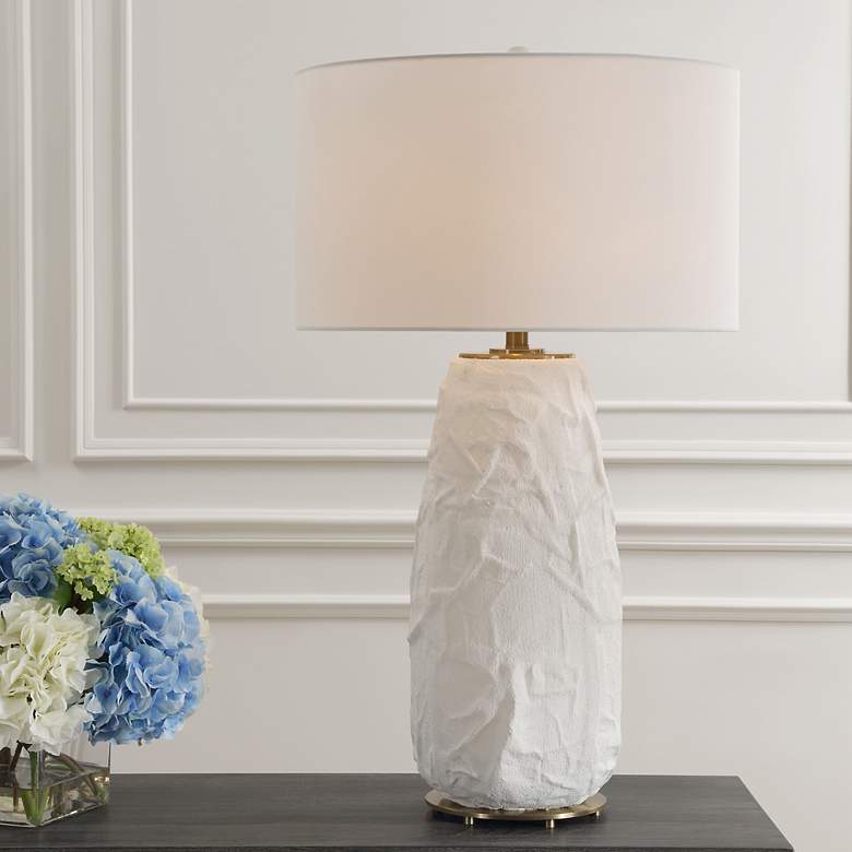 Image 1 Uttermost Vida 33" High Modern Chalk White Ceramic Table Lamp