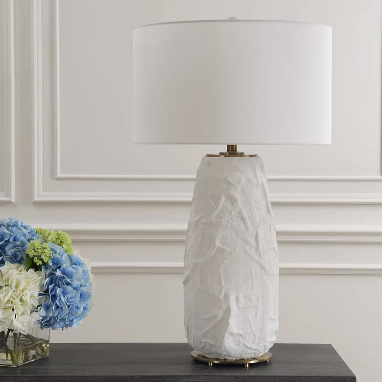 Image 3 Uttermost Vida 33" High Modern Chalk White Ceramic Table Lamp more views