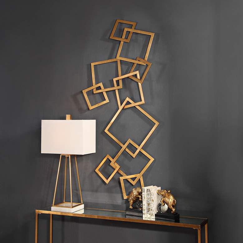 Image 1 Uttermost Vida 65 1/4" High Gold Leaf Iron Wall Art