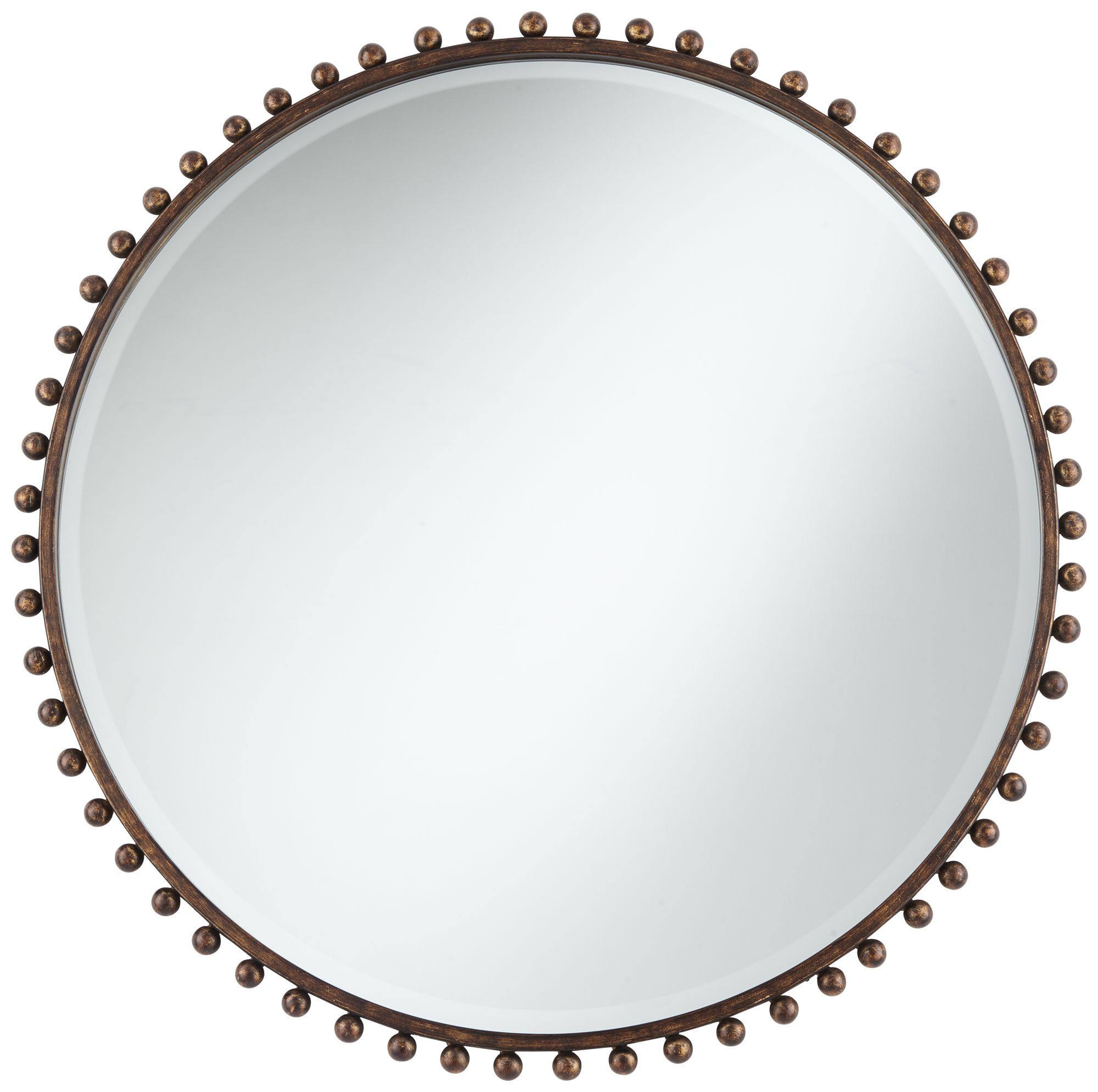 Image 3 Uttermost Vidalla Matte Dark Bronze Beaded 32" Round Wall Mirror