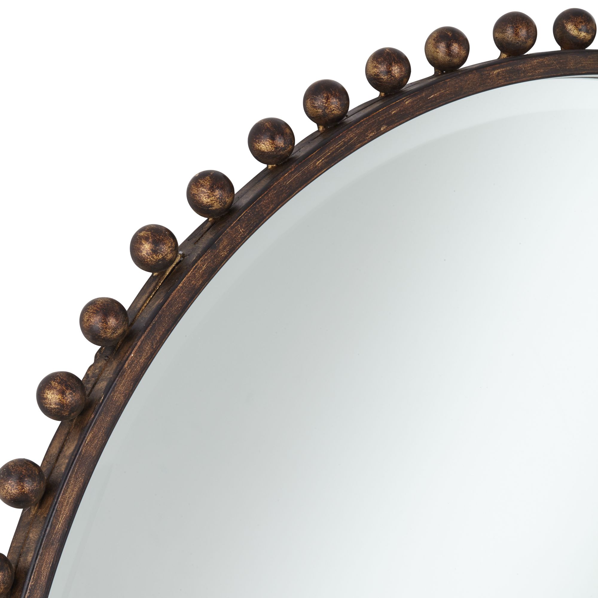 Image 4 Uttermost Vidalla Matte Dark Bronze Beaded 32" Round Wall Mirror more views