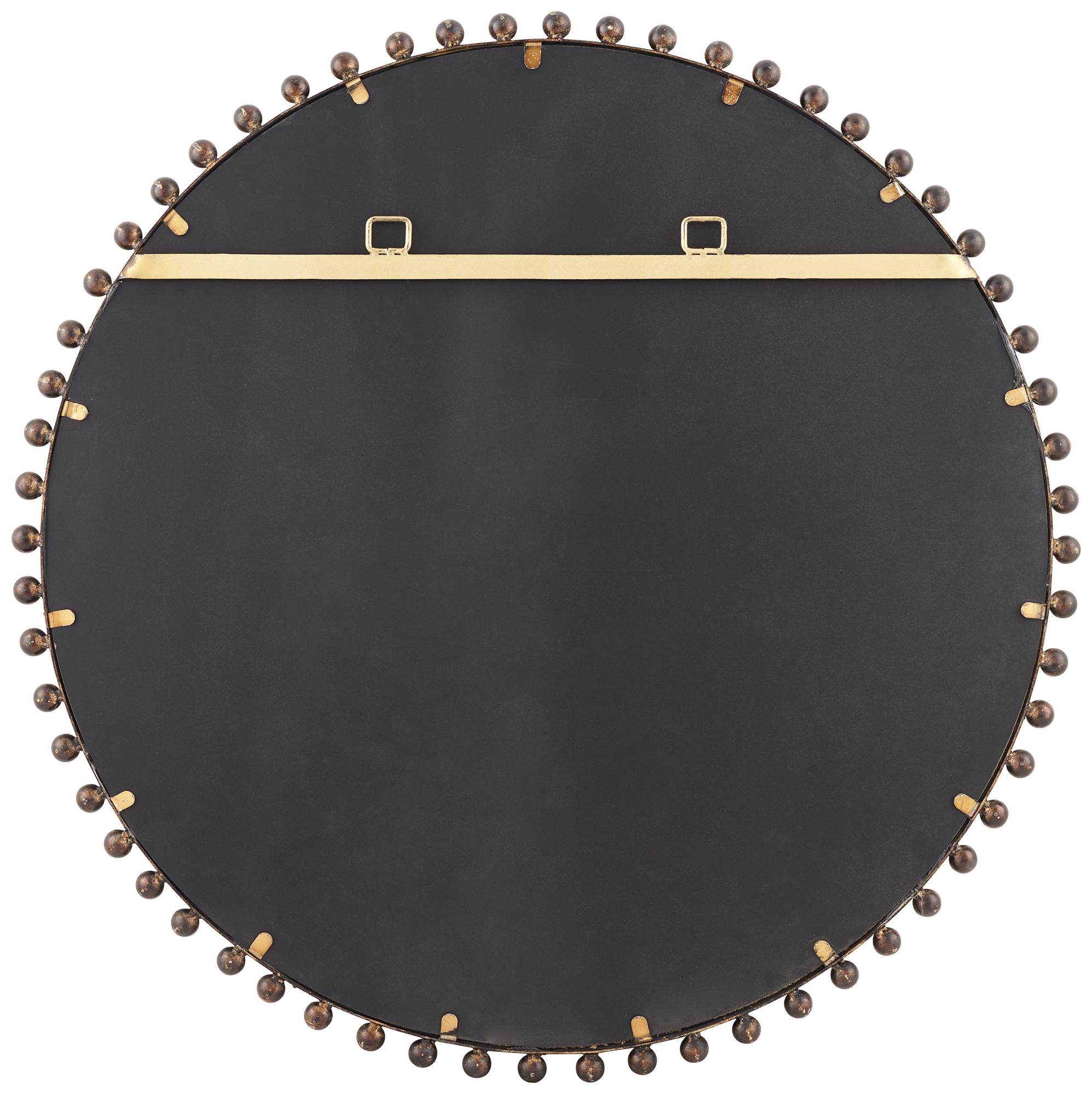 Image 7 Uttermost Vidalla Matte Dark Bronze Beaded 32" Round Wall Mirror more views