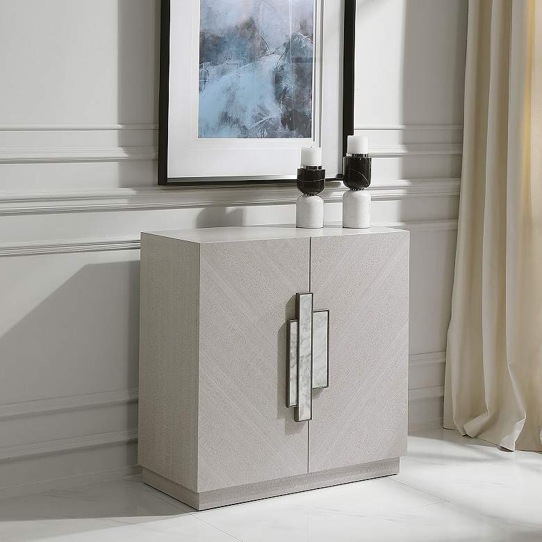 Image 1 Uttermost Viela 34" Wide Soft Gray 2-Door Accent Cabinet