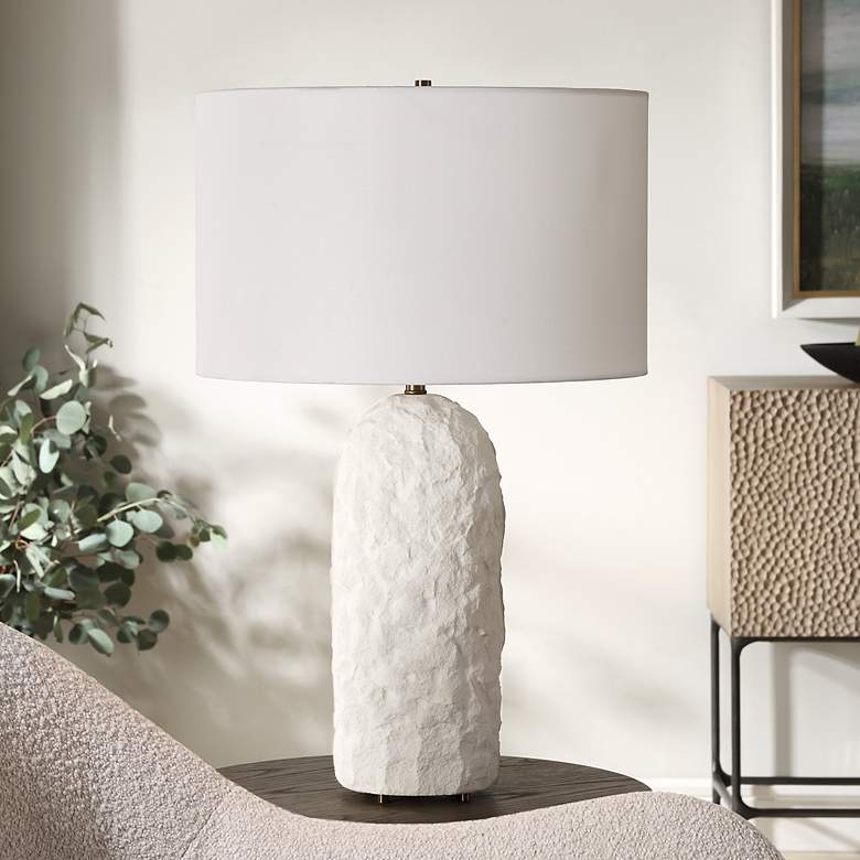 Image 3 Uttermost Vieste 27 1/2" High White Sandstone Finish White Table Lamp more views