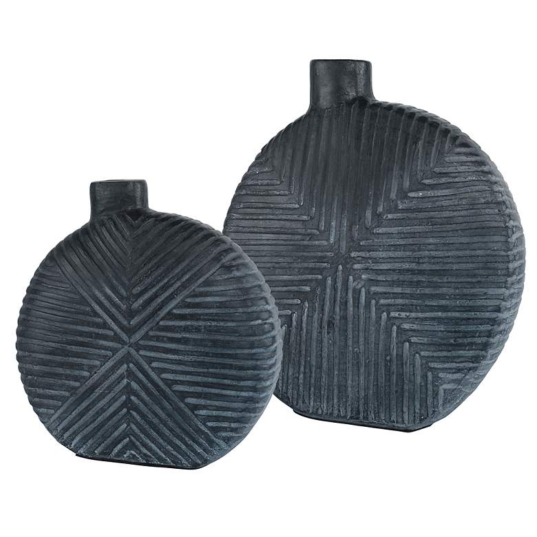 Image 1 Uttermost Viewpoint Aged Black 2-Piece Vase Set