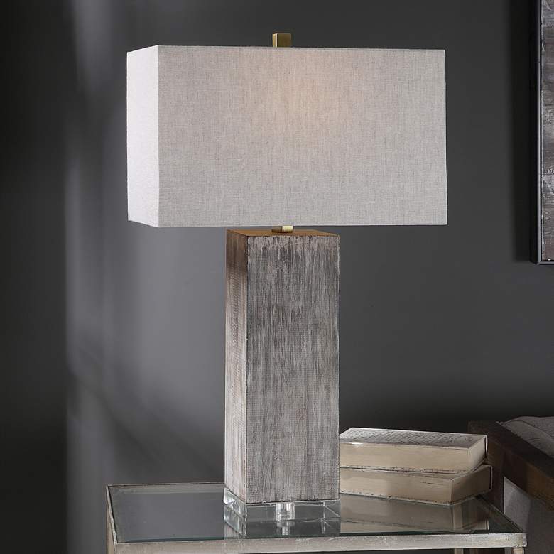 Image 1 Uttermost Vilano 30 inch Modern Rustic Gray Table Lamp