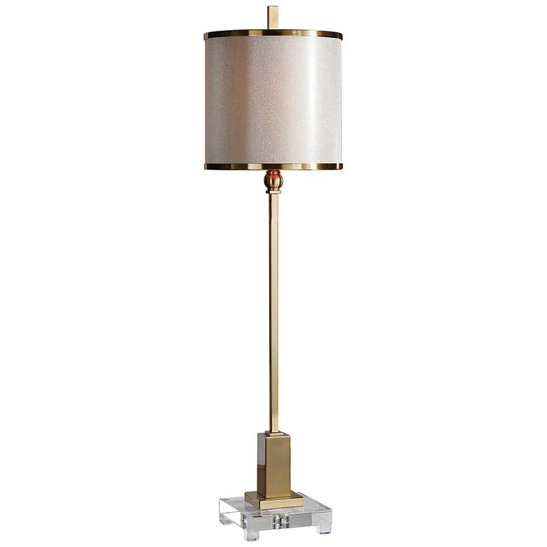Image 2 Uttermost Villena 35" High Plated Brass and Crystal Tall Buffet Lamp