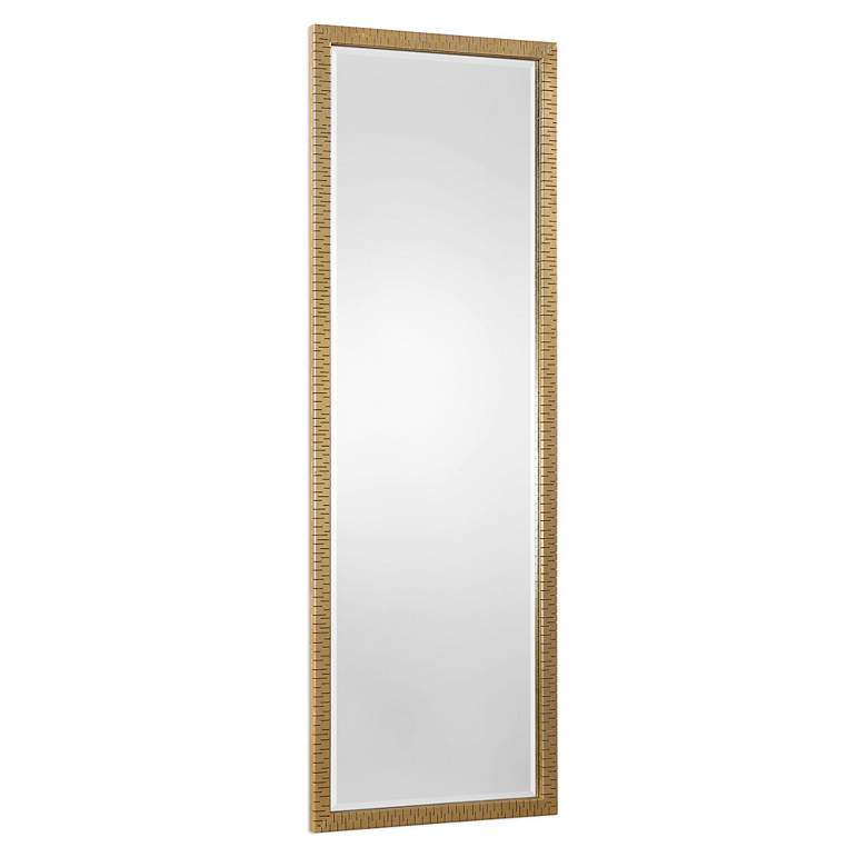 Image 3 Uttermost Vilmos Metallic Gold Leaf 24 inch x 72 inch Wall Mirror more views