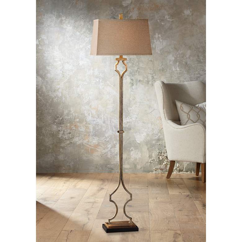 Image 1 Uttermost Vincent 65 inch High Hand-Forged Metal Floor Lamp
