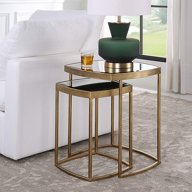 Image 1 Uttermost Vista Antique Gold Nesting Tables Set of 2