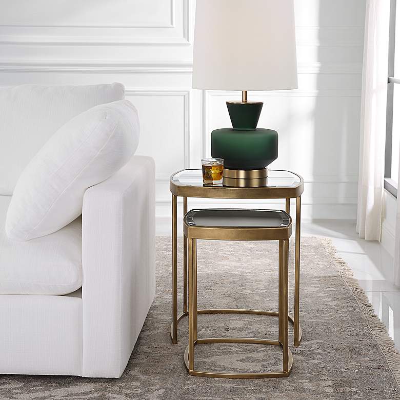 Image 3 Uttermost Vista Antique Gold Nesting Tables Set of 2 more views