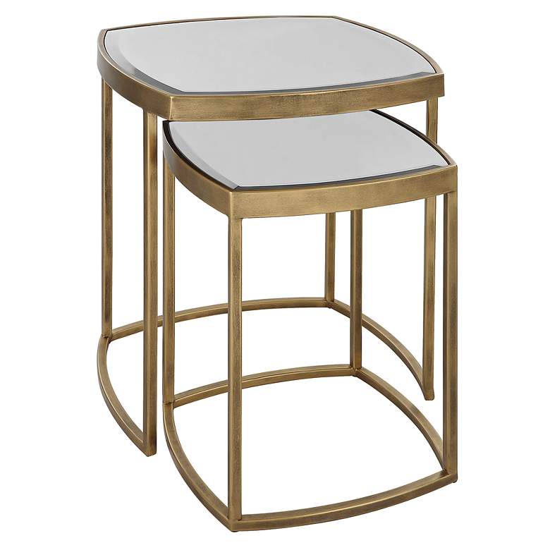Image 4 Uttermost Vista Antique Gold Nesting Tables Set of 2 more views