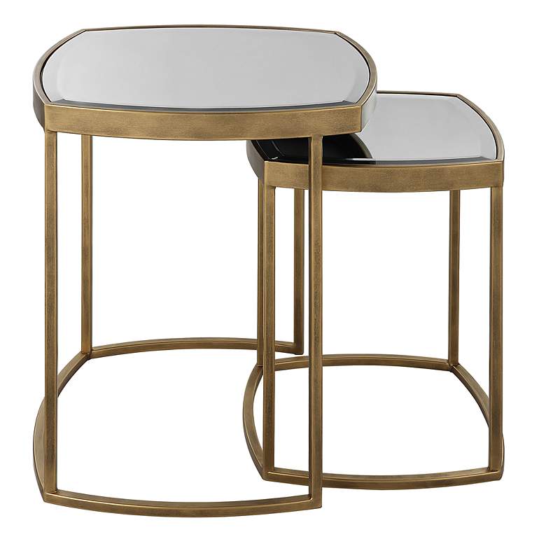 Image 5 Uttermost Vista Antique Gold Nesting Tables Set of 2 more views