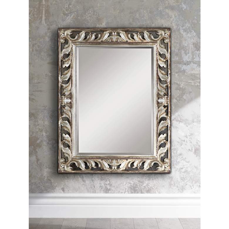 Image 1 Uttermost Vitaliano 49 inch H Silver Leaf Wall or Floor Mirror