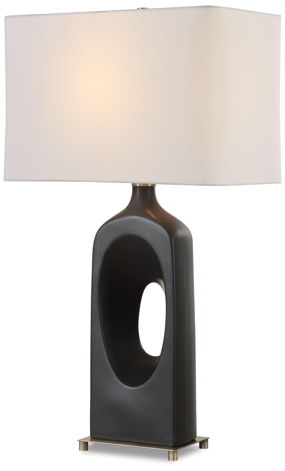 Image 2 Uttermost Void 30" Black Ceramic Table Lamp