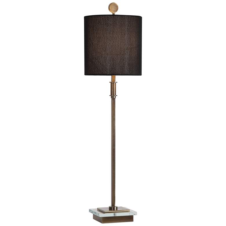 Image 2 Uttermost Volante 33 3/4" Iron and Crystal Table Lamp with Black Shade