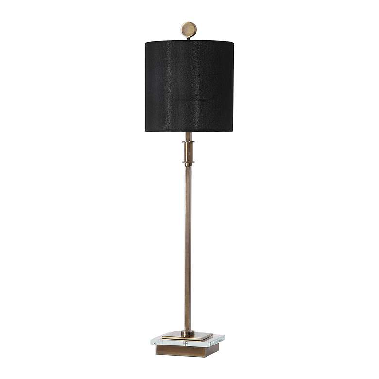 Image 3 Uttermost Volante 33 3/4 inch Iron and Crystal Table Lamp with Black Shade more views