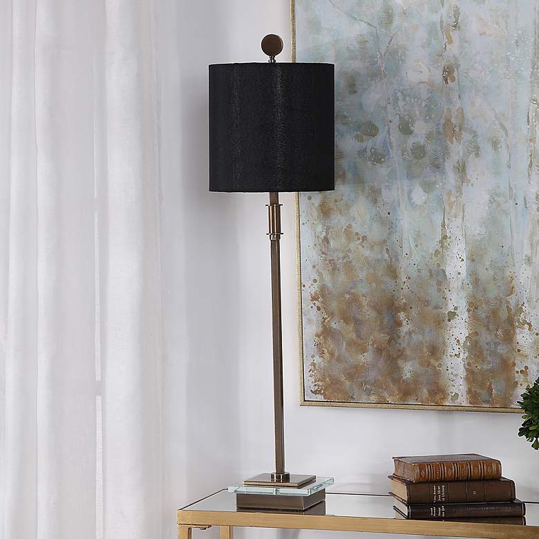 Image 4 Uttermost Volante 33 3/4" Iron and Crystal Table Lamp with Black Shade more views