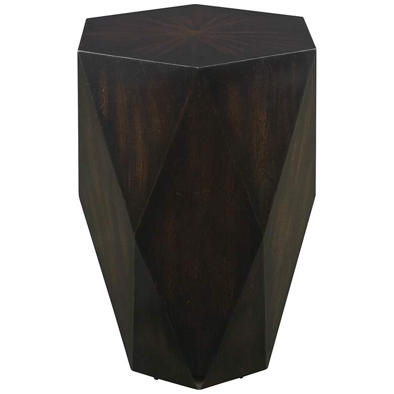 Image 2 Uttermost Volker 18.5 inch Wide Black Wood Modern Geometric Side Table