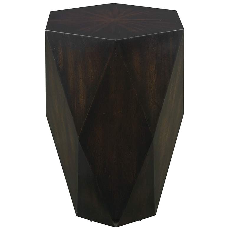 Image 2 Uttermost Volker 18.5 inch Wide Black Wood Modern Geometric Side Table