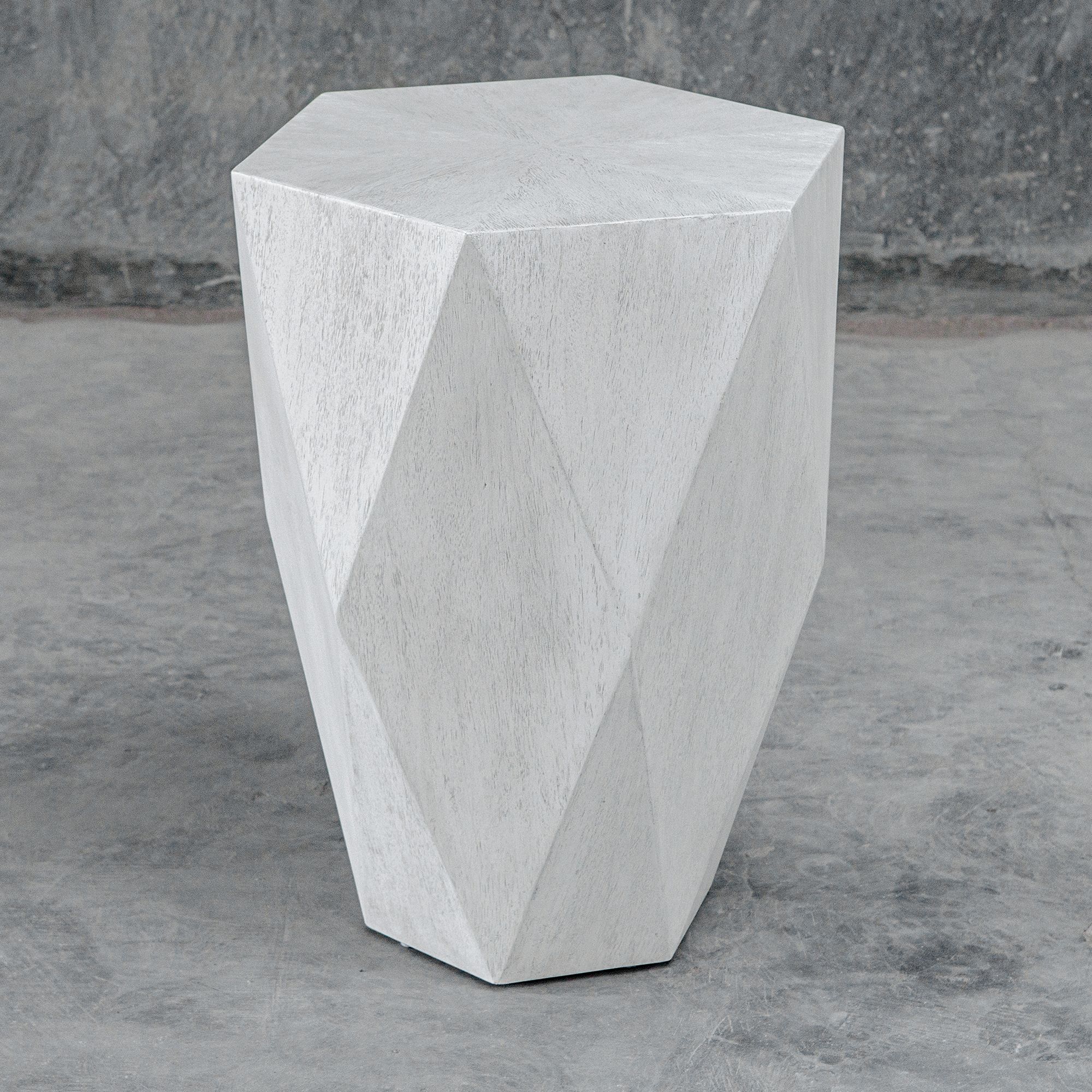 Image 5 Uttermost Volker 18 1/2" Wide White Geometric Side Table more views