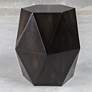 Uttermost Volker 18"W Worn Black Wood Geometric Accent Table in scene